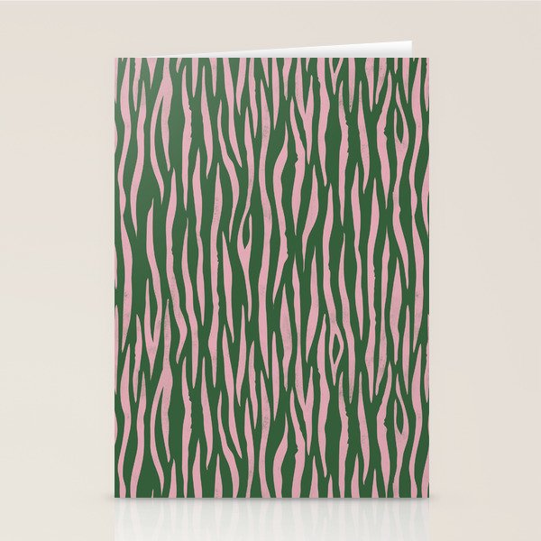 Tiger Stripes In Pink And Green Stationery Card Gallery Image 1