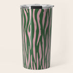 Tiger Stripes In Pink And Green Travel Mug Gallery Image 1