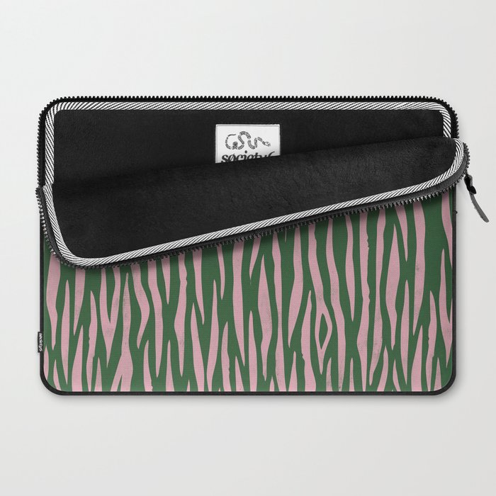 Tiger Stripes In Pink And Green Laptop Sleeve Gallery Image 2