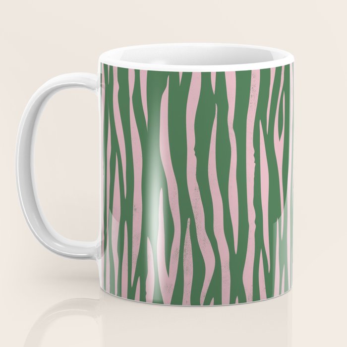 Tiger Stripes In Pink And Green Coffee Mug Gallery Image 3