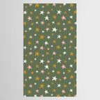 Stars Gold Cream Pink On Muted Green Tablecloth Gallery Image 2