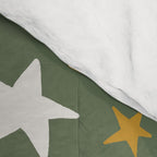 Stars Gold Cream Pink On Muted Green Comforter Gallery Image 4