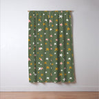 Stars Gold Cream Pink On Muted Green Window Curtain Gallery Image 3