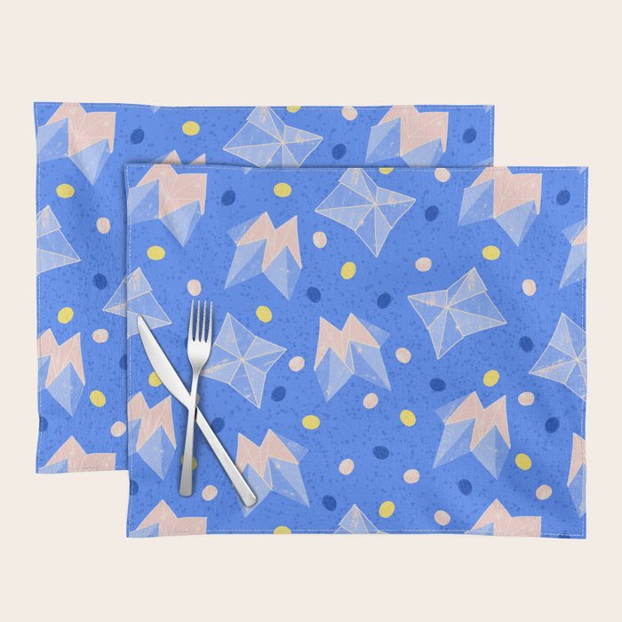 Origami Fortune Teller in Sky Blue & Peach Placemat Gallery Image 1