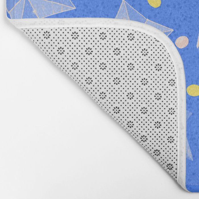 Origami Fortune Teller in Sky Blue & Peach Bath Mat Gallery Image 2