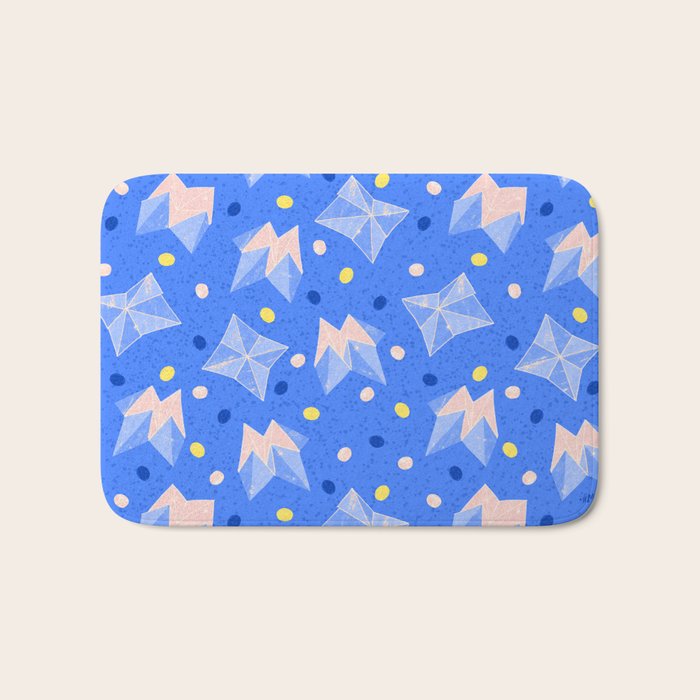 Origami Fortune Teller in Sky Blue & Peach Bath Mat Gallery Image 1