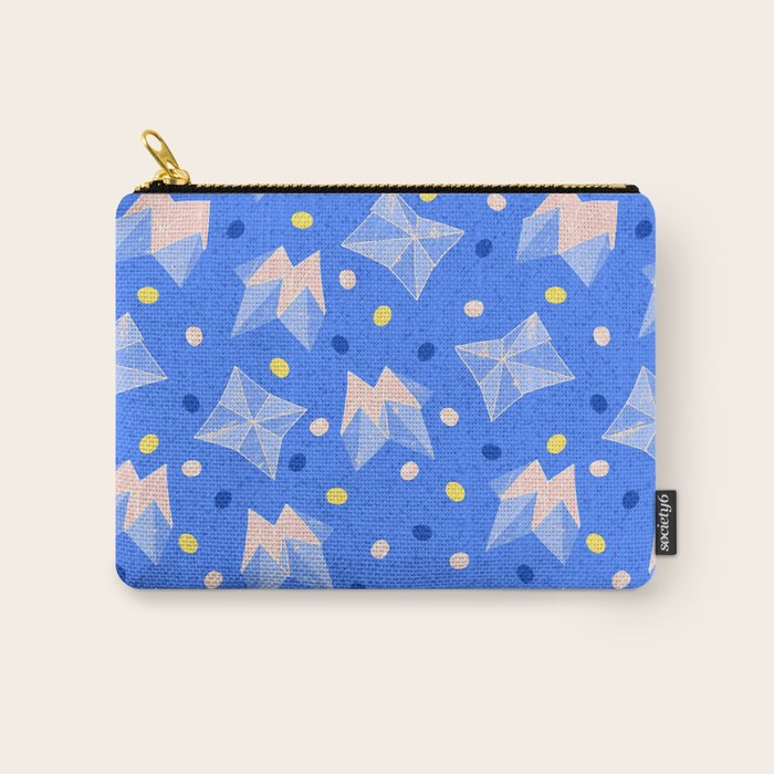 Origami Fortune Teller in Sky Blue & Peach Carry All Pouch Gallery Image 1