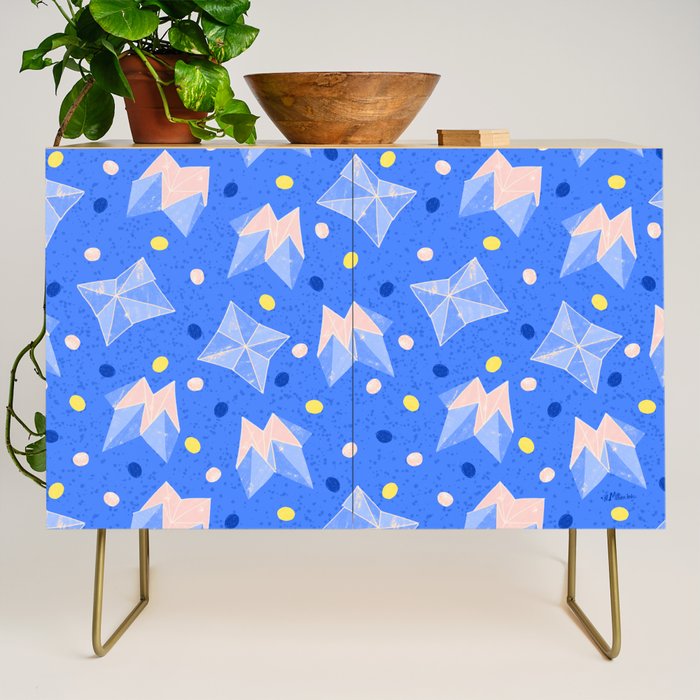 Origami Fortune Teller in Sky Blue & Peach Credenza Gallery Image 1