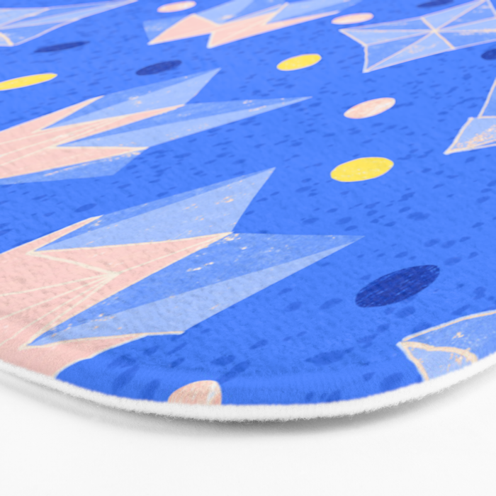 Origami Fortune Teller in Sky Blue & Peach Bath Mat Gallery Image 3