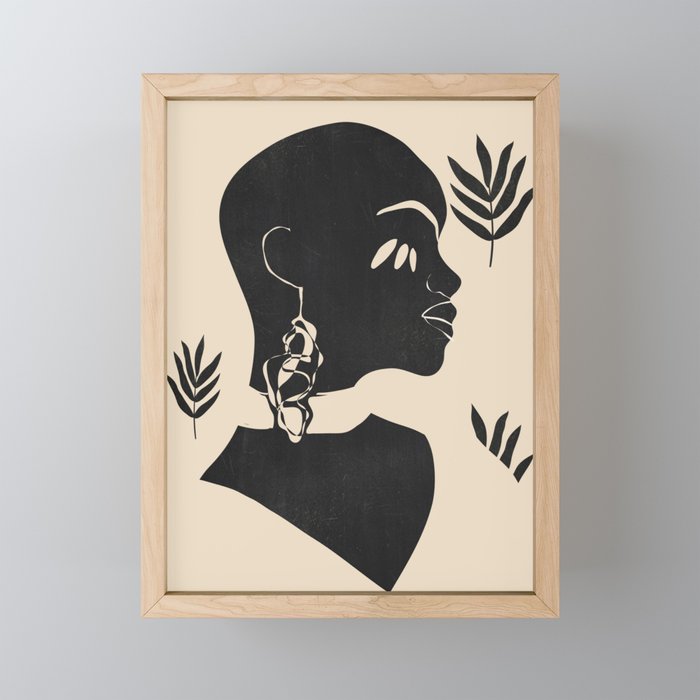 Tropical Girl /Abstract Minimal Mini Art Print Gallery Image 1