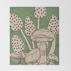 Abstract Mushrooms 4 Throw Blanket Gallery Image 2