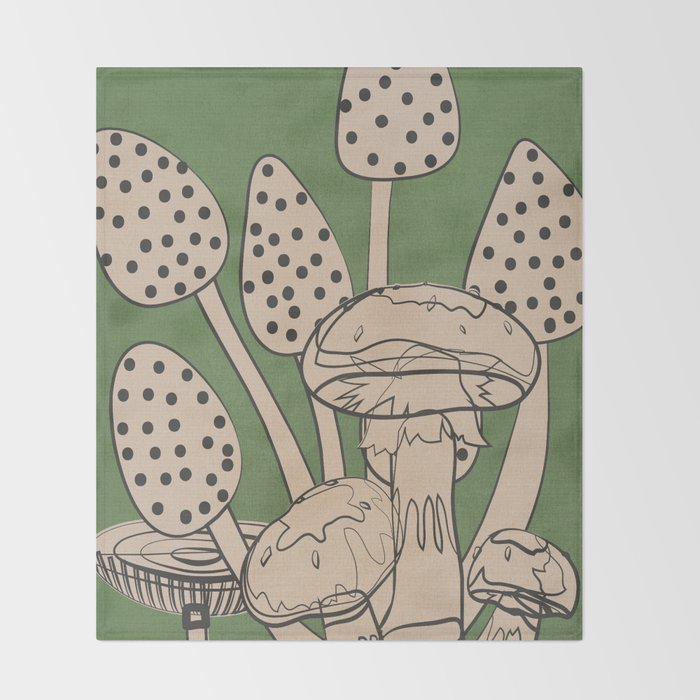 Abstract Mushrooms 4 Throw Blanket Gallery Image 2