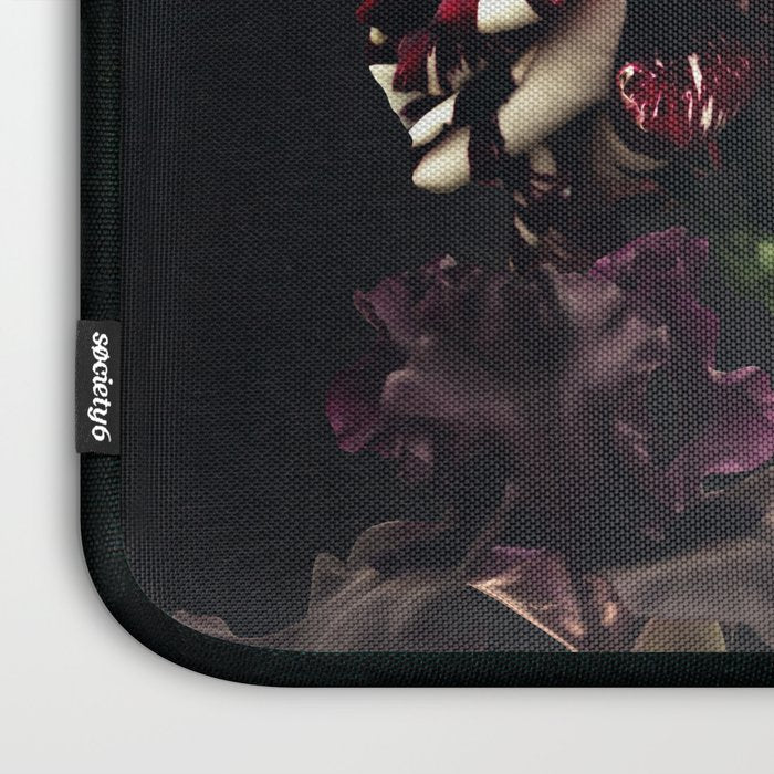Midnight garden. Vintage bouquet of roses, dark red peony and iris. Laptop Sleeve Gallery Image 3