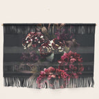 Midnight garden. Vintage bouquet of roses, dark red peony and iris. Wall Hanging Gallery Image 1
