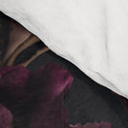 Midnight garden. Vintage bouquet of roses, dark red peony and iris. Comforter Gallery Image 4