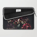 Midnight garden. Vintage bouquet of roses, dark red peony and iris. Laptop Sleeve Gallery Image 2