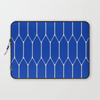 Long Honeycomb Minimalist Geometric Pattern in Bright Blue and Cream  Laptop Sleeve Gallery Image 1
