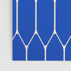 Long Honeycomb Minimalist Geometric Pattern in Bright Blue and Cream  Poster Gallery Image 3