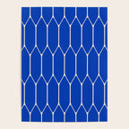 Long Honeycomb Minimalist Geometric Pattern in Bright Blue and Cream  Poster Gallery Image 4