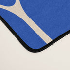 Long Honeycomb Minimalist Geometric Pattern in Bright Blue and Cream  Desk Mat Gallery Image 4