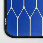 Long Honeycomb Minimalist Geometric Pattern in Bright Blue and Cream  Laptop Sleeve Gallery Image 3