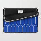 Long Honeycomb Minimalist Geometric Pattern in Bright Blue and Cream  Laptop Sleeve Gallery Image 2