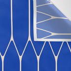 Long Honeycomb Minimalist Geometric Pattern in Bright Blue and Cream  Wall Tapestry Gallery Image 3