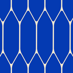 Long Honeycomb Minimalist Geometric Pattern in Bright Blue and Cream  Coffee Mug Gallery Image 2