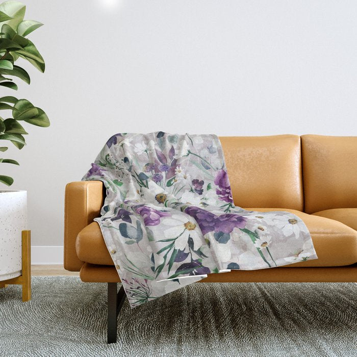 Lush lilac garden Throw Blanket Gallery Image 1