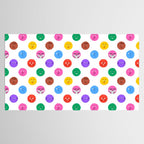 Funny colorful cartoon character face pattern Tablecloth Gallery Image 2