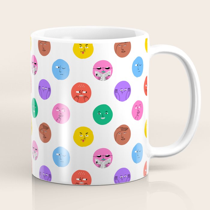 Funny colorful cartoon character face pattern Coffee Mug Gallery Image 1
