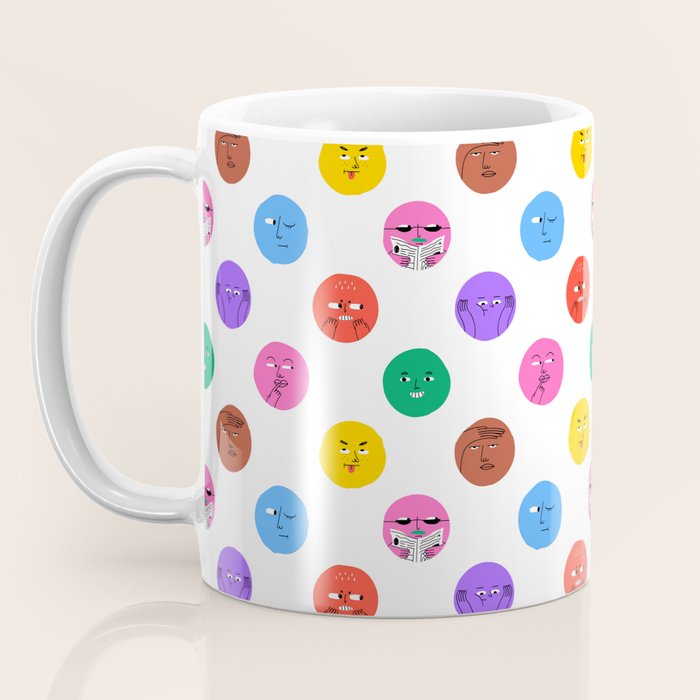 Funny colorful cartoon character face pattern Coffee Mug Gallery Image 3