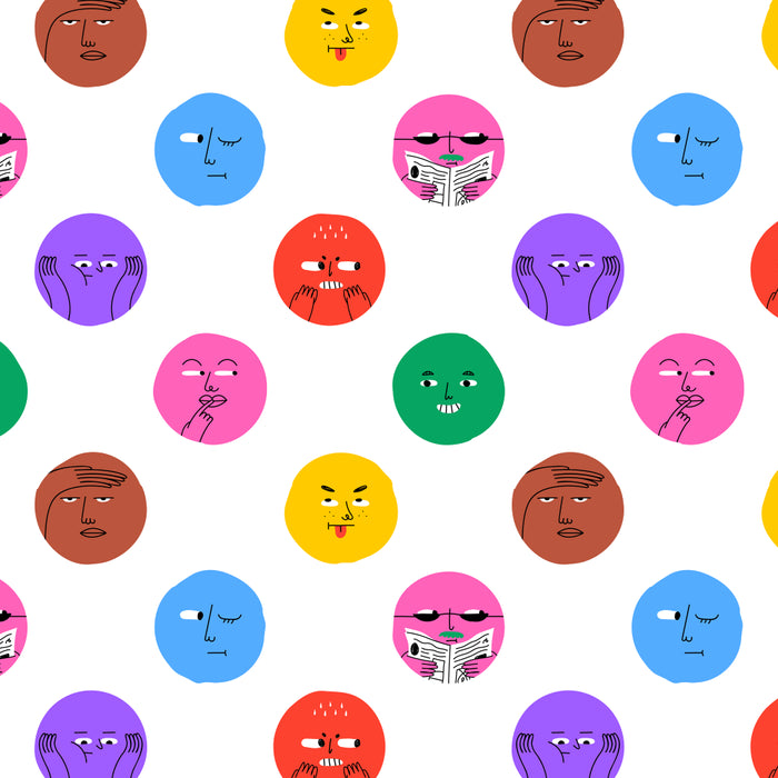 Funny colorful cartoon character face pattern Coffee Mug Gallery Image 2