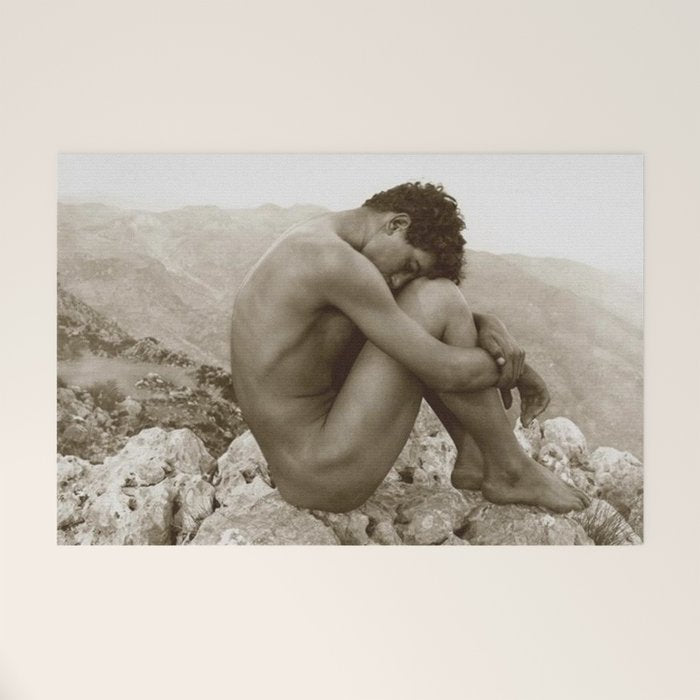 'Caino' Male Nude black and white photograph / black and white photography by Wilhem von Gloeden Welcome Mat Gallery Image 1