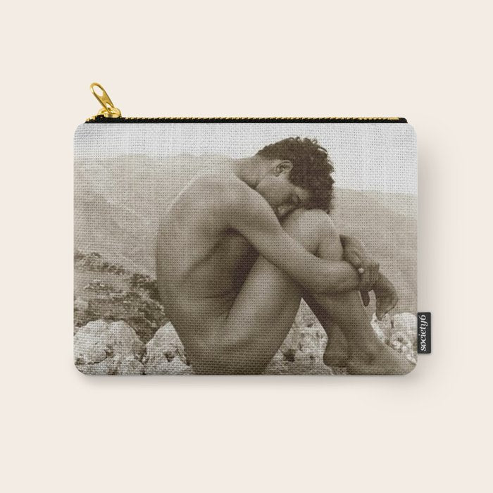 'Caino' Male Nude black and white photograph / black and white photography by Wilhem von Gloeden Carry All Pouch Gallery Image 1