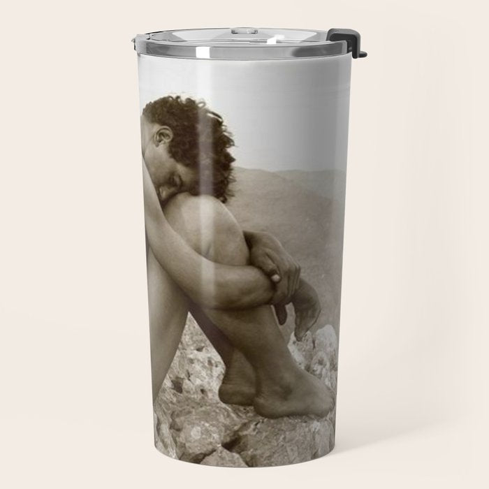 'Caino' Male Nude black and white photograph / black and white photography by Wilhem von Gloeden Travel Mug Gallery Image 2