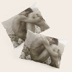 'Caino' Male Nude black and white photograph / black and white photography by Wilhem von Gloeden Pillow Sham Gallery Image 3