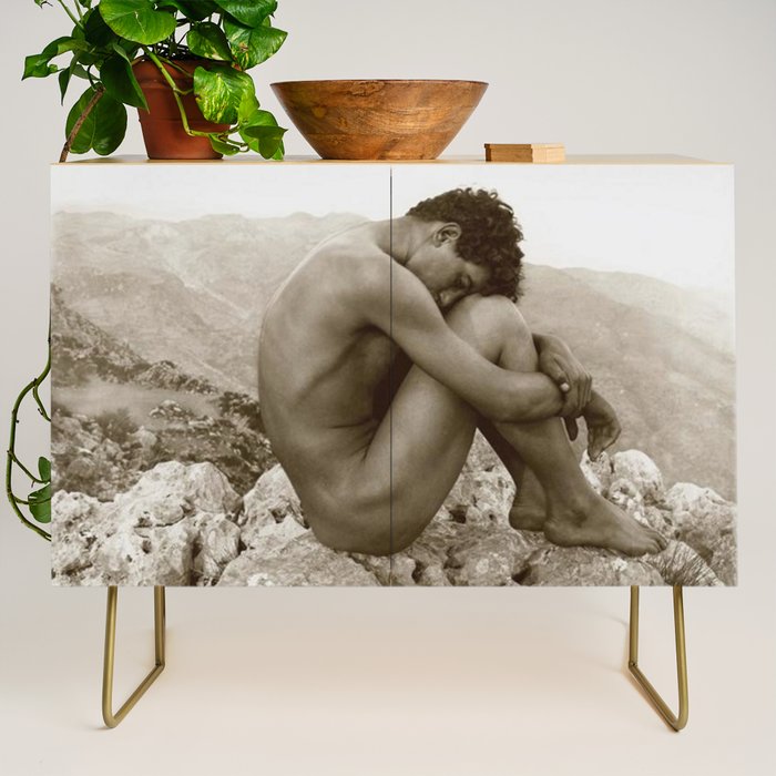 'Caino' Male Nude black and white photograph / black and white photography by Wilhem von Gloeden Credenza Gallery Image 1