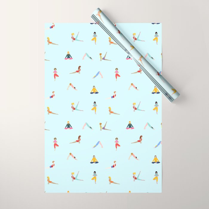 Yoga poses pattern Wrapping Paper Gallery Image 1