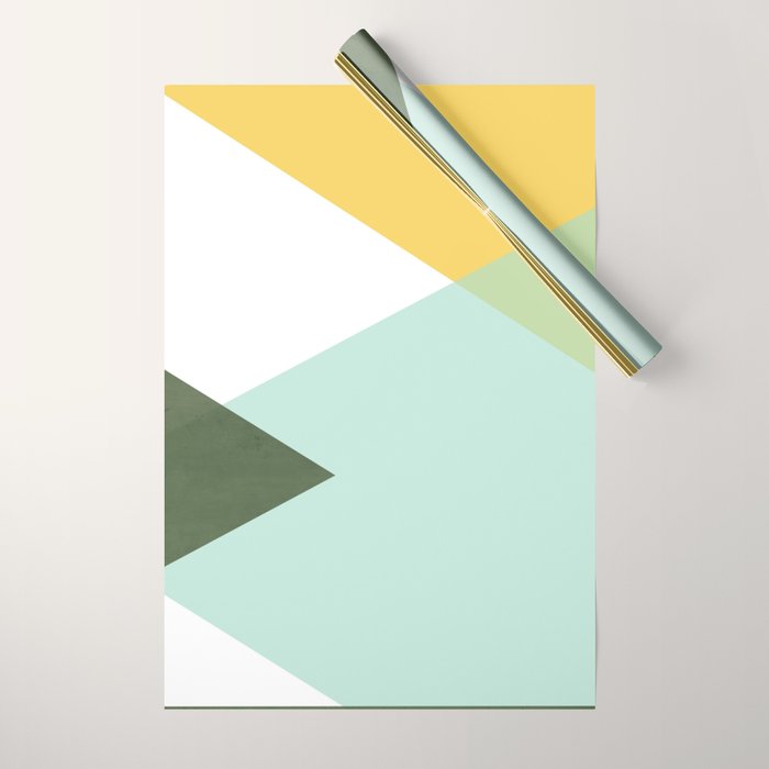 Geometrics - citrus & concrete Wrapping Paper Gallery Image 1