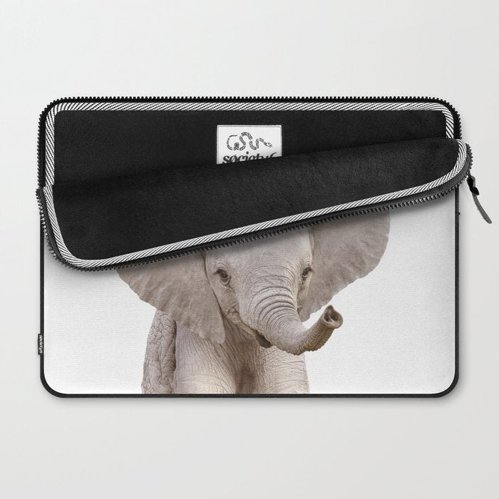 Baby Elephant, Safari Nursery Decor, Baby Animals Art Print by Synplus Laptop Sleeve Gallery Image 2
