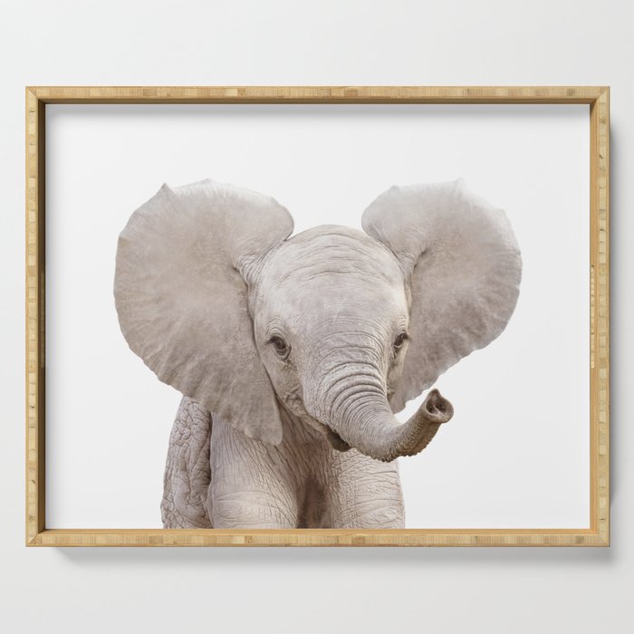 Baby Elephant, Safari Nursery Decor, Baby Animals Art Print by Synplus Serving Tray Gallery Image 1