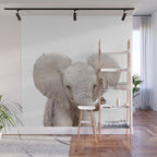 Baby Elephant, Safari Nursery Decor, Baby Animals Art Print by Synplus Wall Mural Gallery Image 1