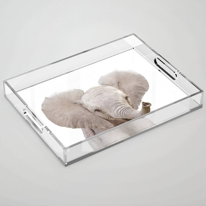 Baby Elephant, Safari Nursery Decor, Baby Animals Art Print by Synplus Acrylic Tray Gallery Image 1