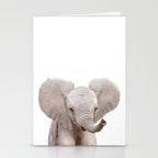 Baby Elephant, Safari Nursery Decor, Baby Animals Art Print by Synplus Stationery Card Gallery Image 2