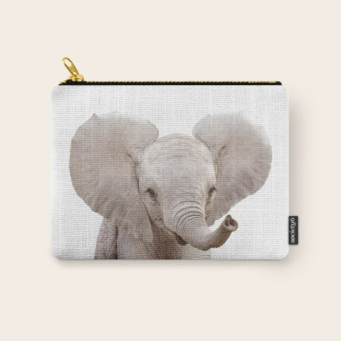 Baby Elephant, Safari Nursery Decor, Baby Animals Art Print by Synplus Carry All Pouch Gallery Image 1