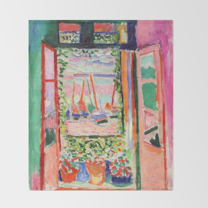 Henri Matisse The Open Window Throw Blanket Gallery Image 2