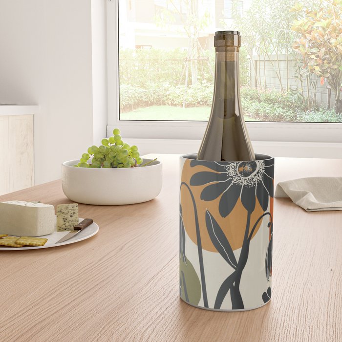 Modern Daisies in Contrast Wine Chiller Gallery Image 4