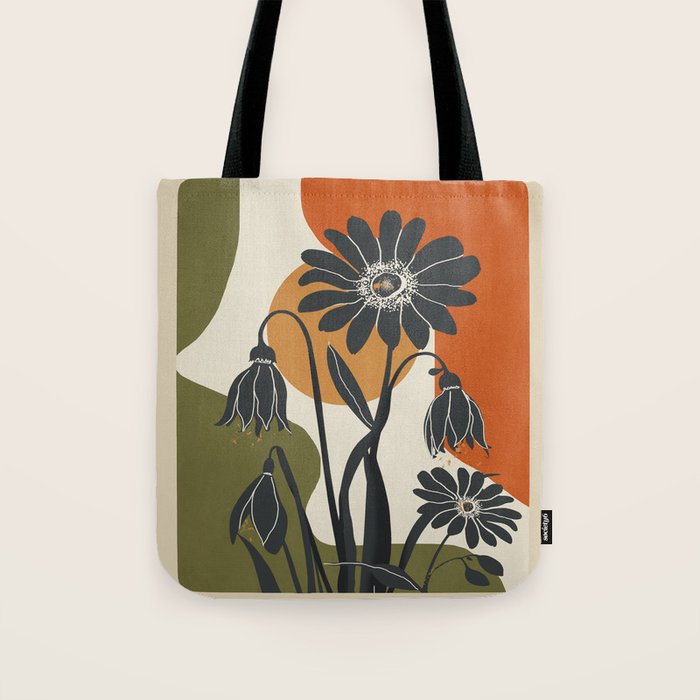 Modern Daisies in Contrast Tote Bag Gallery Image 1
