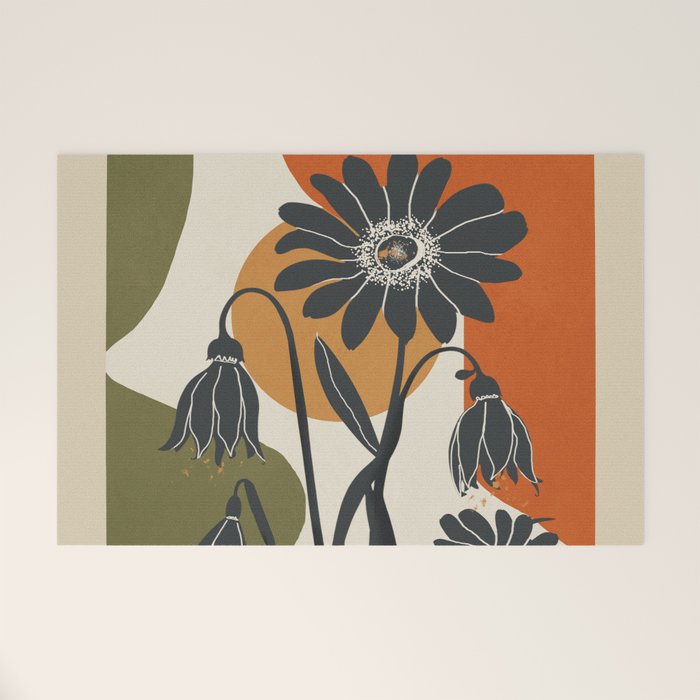 Modern Daisies in Contrast Welcome Mat Gallery Image 1